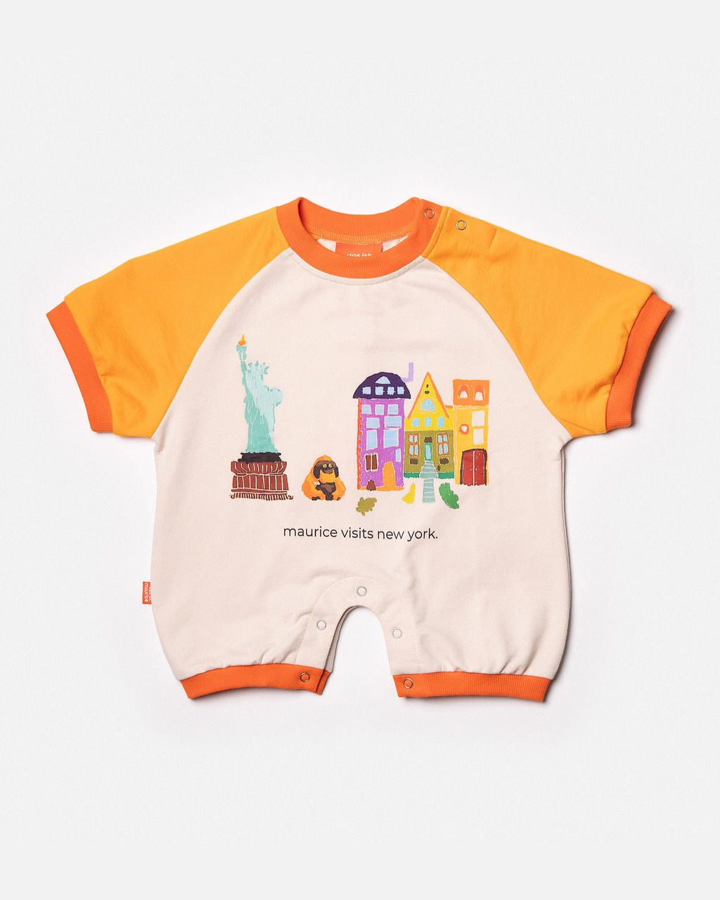 Romper Tangerine & Off White