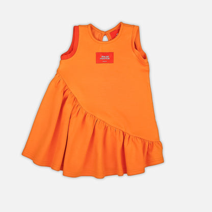 Asymmetric Dress Tangerine