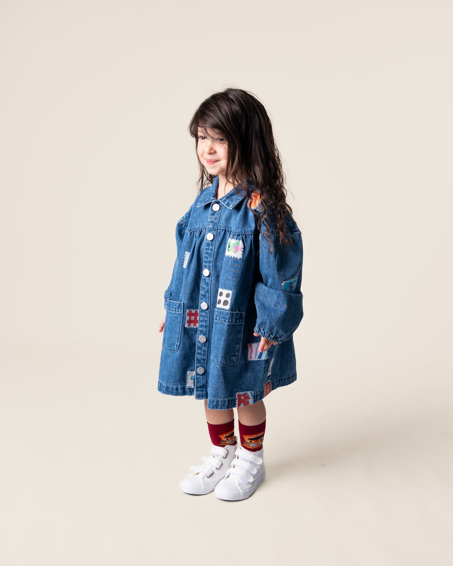 Denim Smock Dress | Stamps