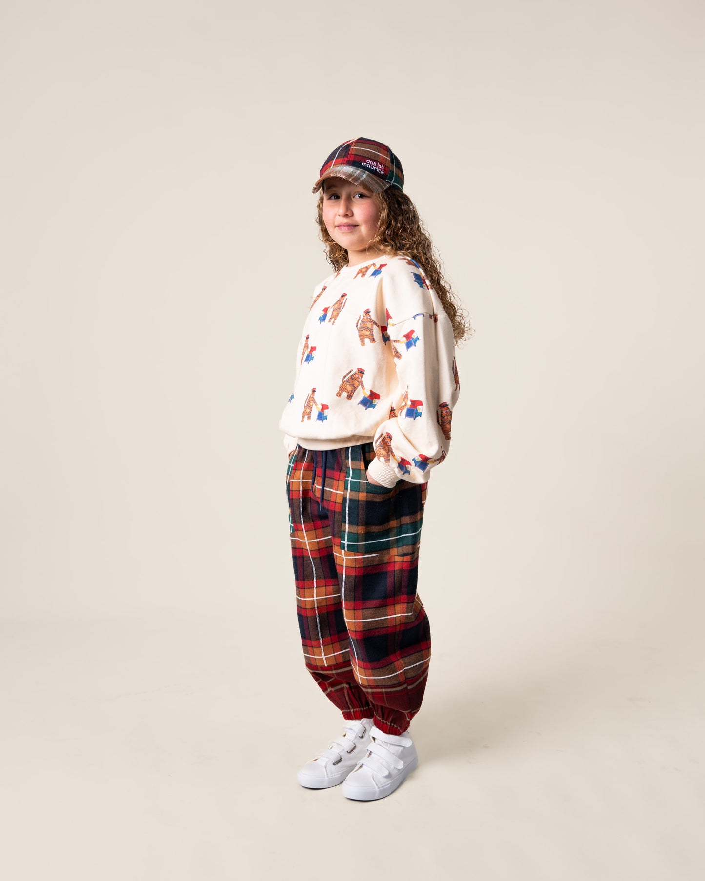 Patched Barrel Pants | Tartan