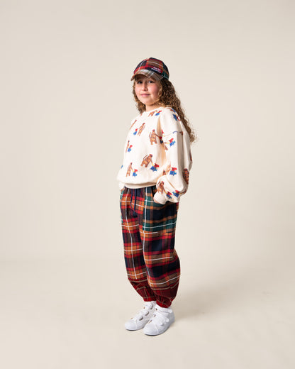 Patched Barrel Pants | Tartan