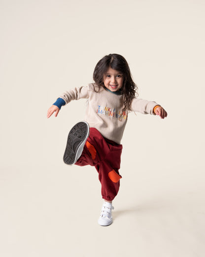 Burgundy Barrel Pants | Orange
