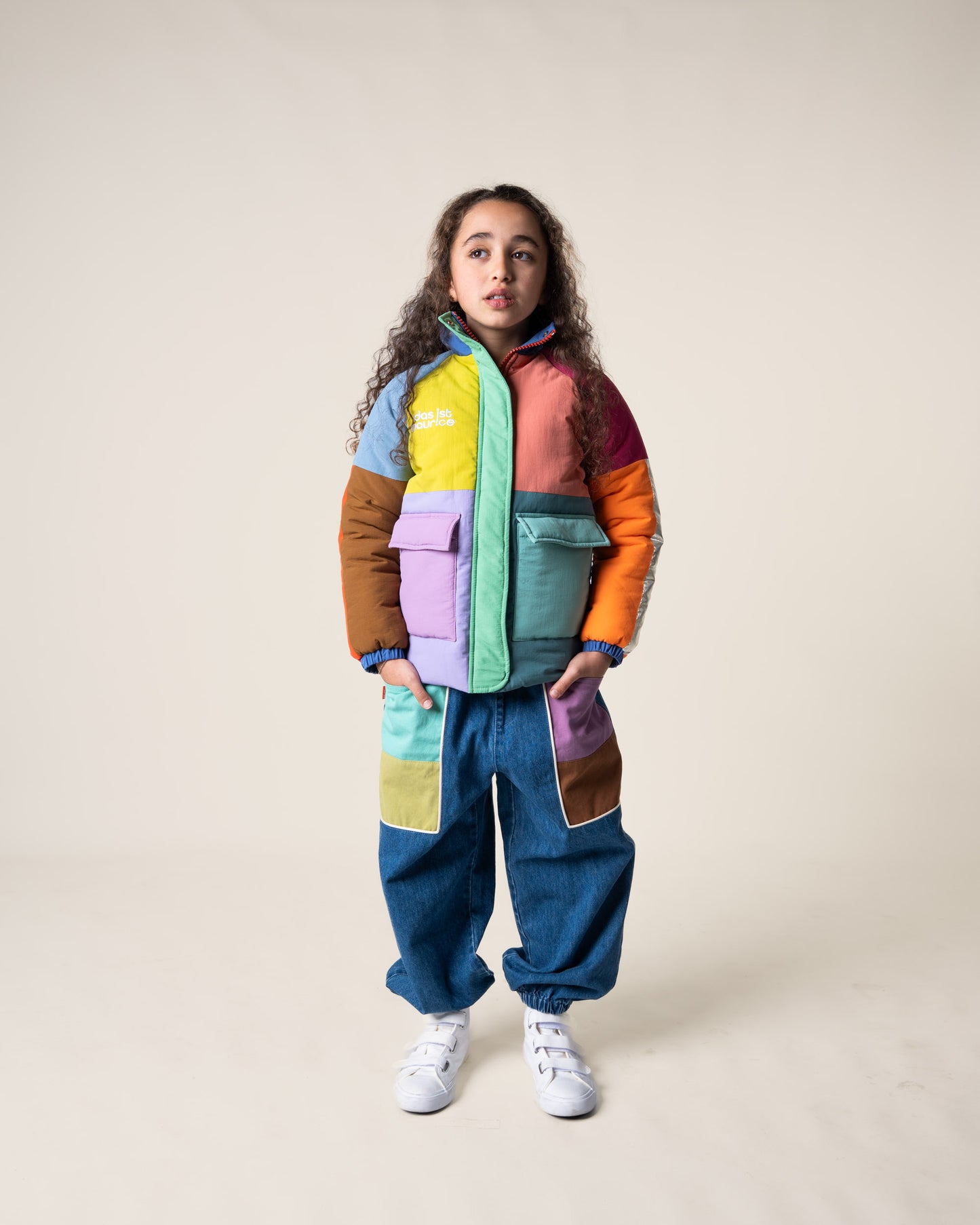 Denim Barrel Pants | Colour Block