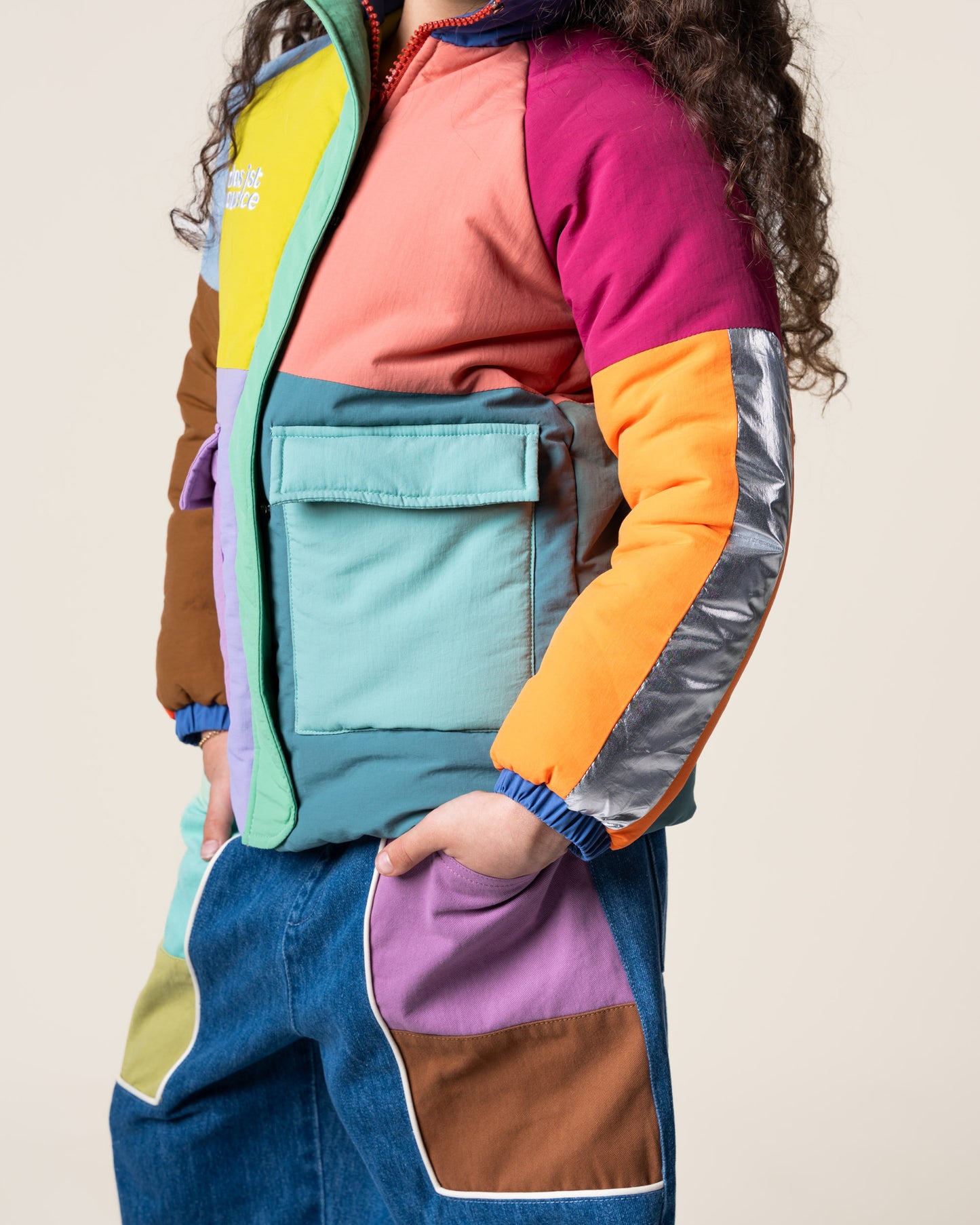 Denim Barrel Pants | Colour Block