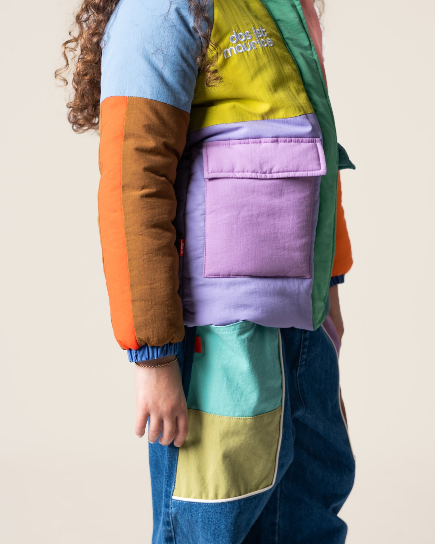 Denim Barrel Pants | Colour Block