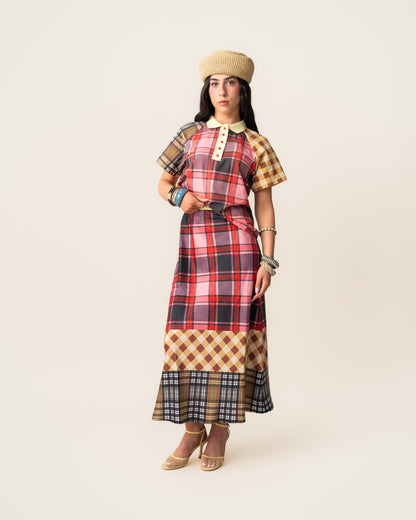 Women's Plaid Satin Skirt (PRE ORDER)