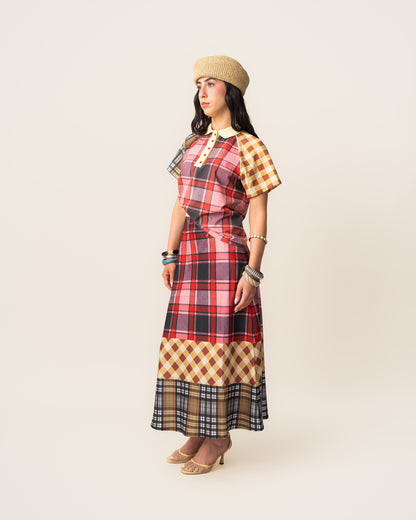 Women's Plaid Satin Skirt (PRE ORDER)