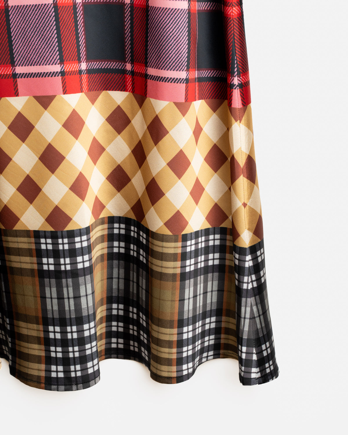 Women's Plaid Satin Skirt (PRE ORDER)