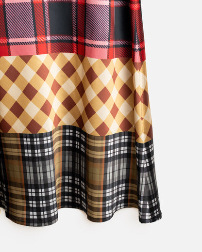 Women's Plaid Satin Skirt (PRE ORDER)