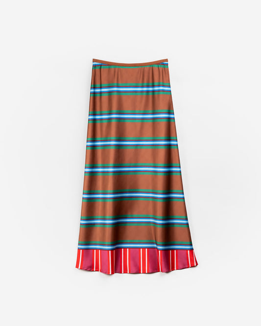 Women's Striped Satin Skirt (Pre Order)