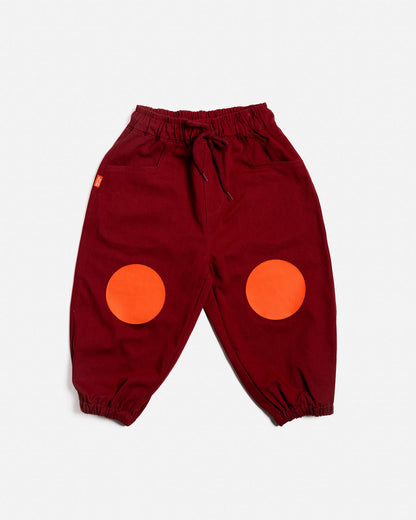 Burgundy Barrel Pants | Orange