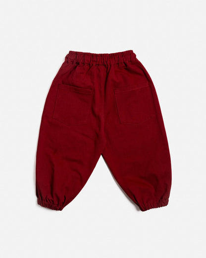 Burgundy Barrel Pants | Orange