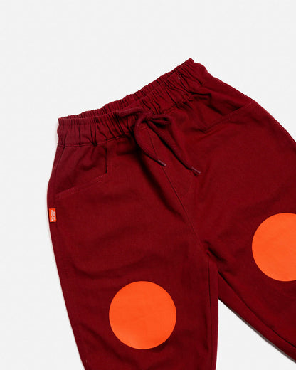 Burgundy Barrel Pants | Orange