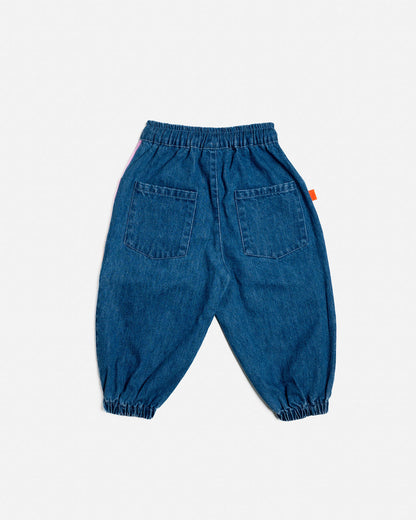 Denim Barrel Pants | Colour Block
