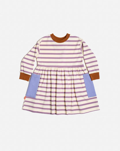 Bell Dress | Purple Stripes