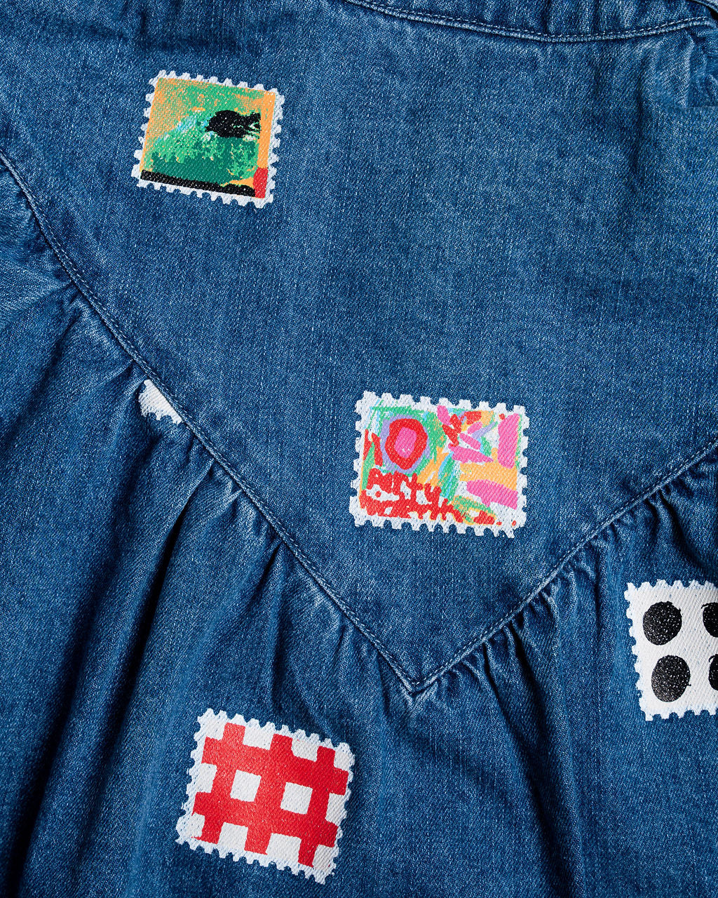 Denim Smock Dress | Stamps
