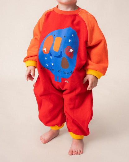 Romper Red Space Man