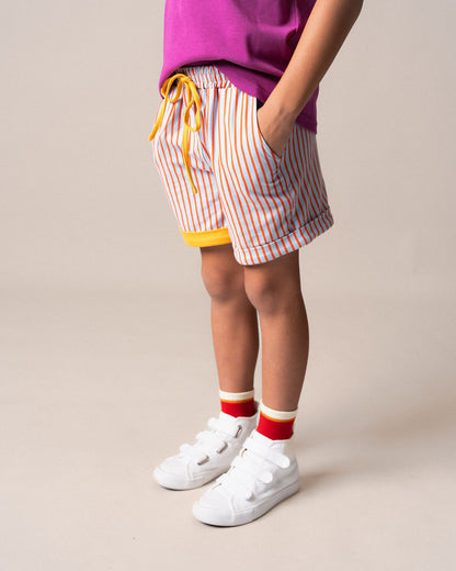 Shorts Blue & Orange Stripes