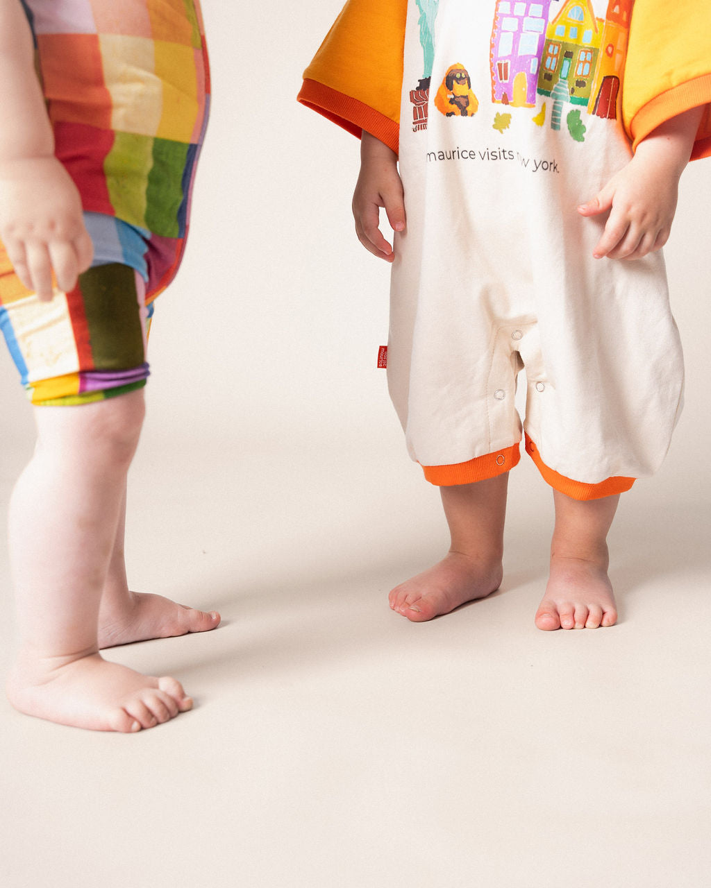Romper Tangerine & Off White