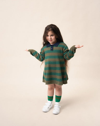 Jacquard Knit Dress Stripes