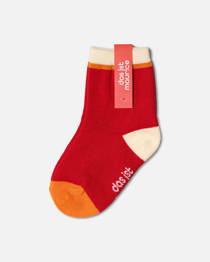 Socks Red & Beige