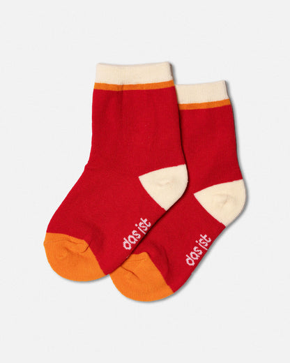 Socks Red & Beige