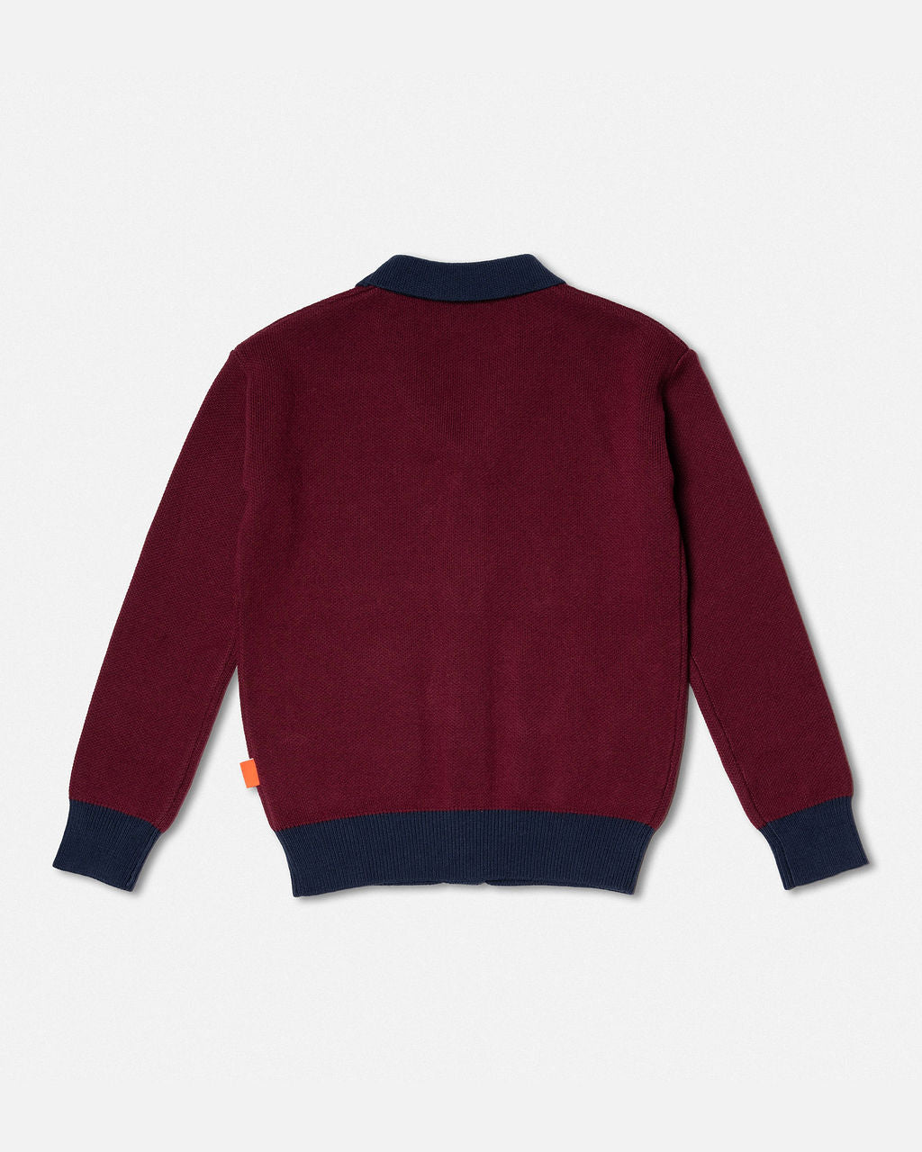 Jacquard Knit Cardigan Maroon