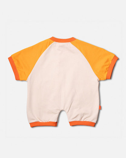 Romper Tangerine & Off White