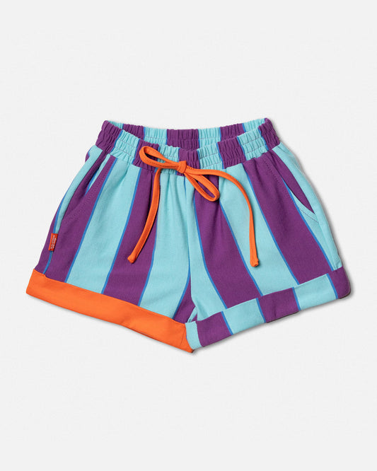 Shorts Purple & Aqua Stripes