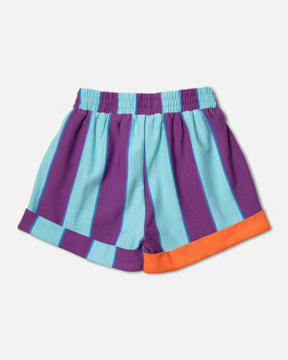 Shorts Purple & Aqua Stripes