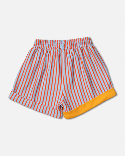 Shorts Blue & Orange Stripes