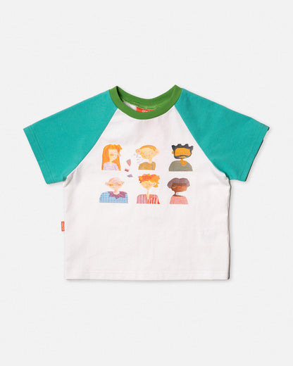 Raglan T-Shirt Aqua & White