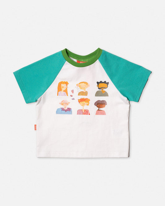 Raglan T-Shirt Aqua & White