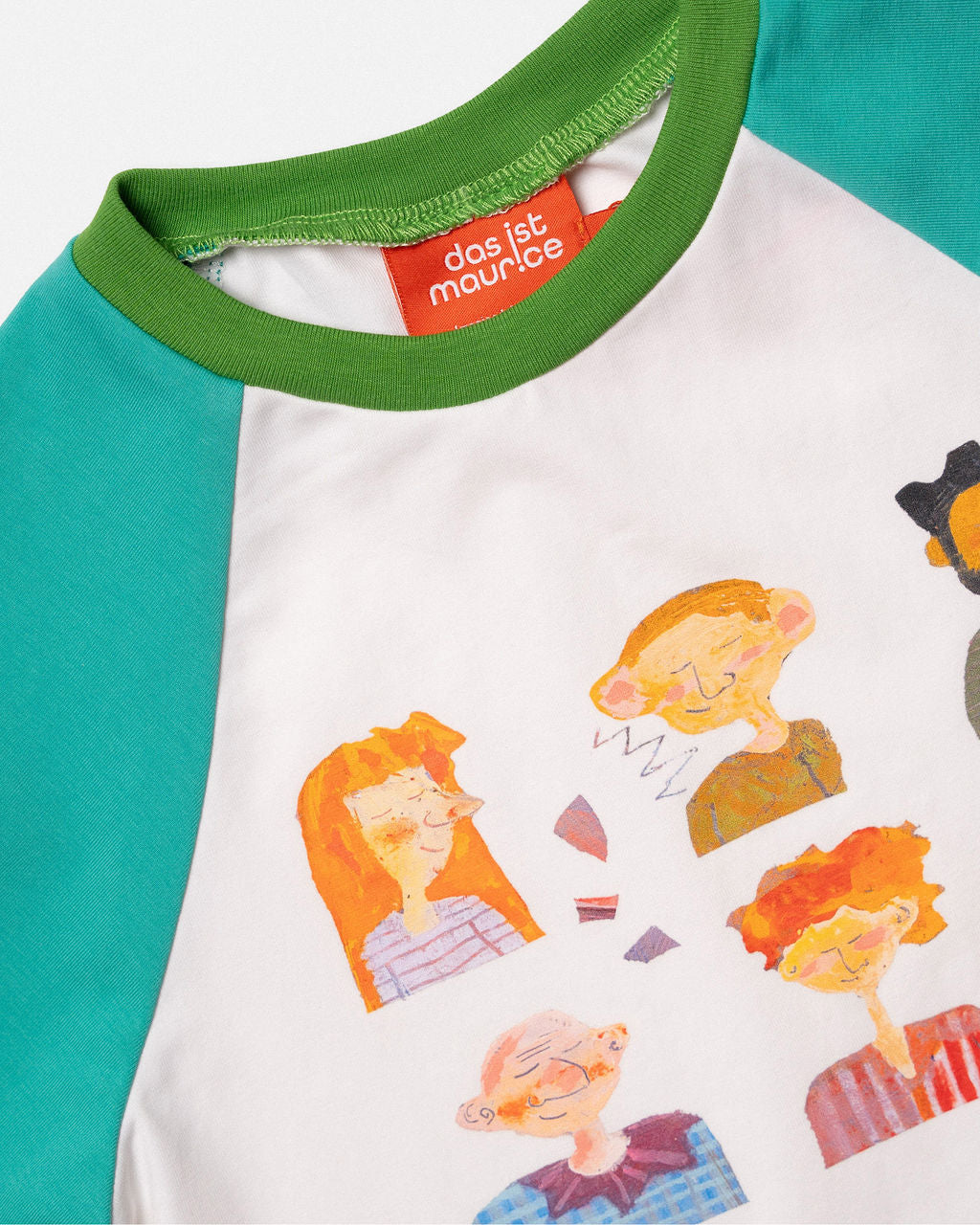 Raglan T-Shirt Aqua & White