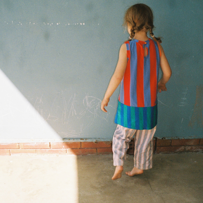 Sleeveless Dress Stripes Reversed