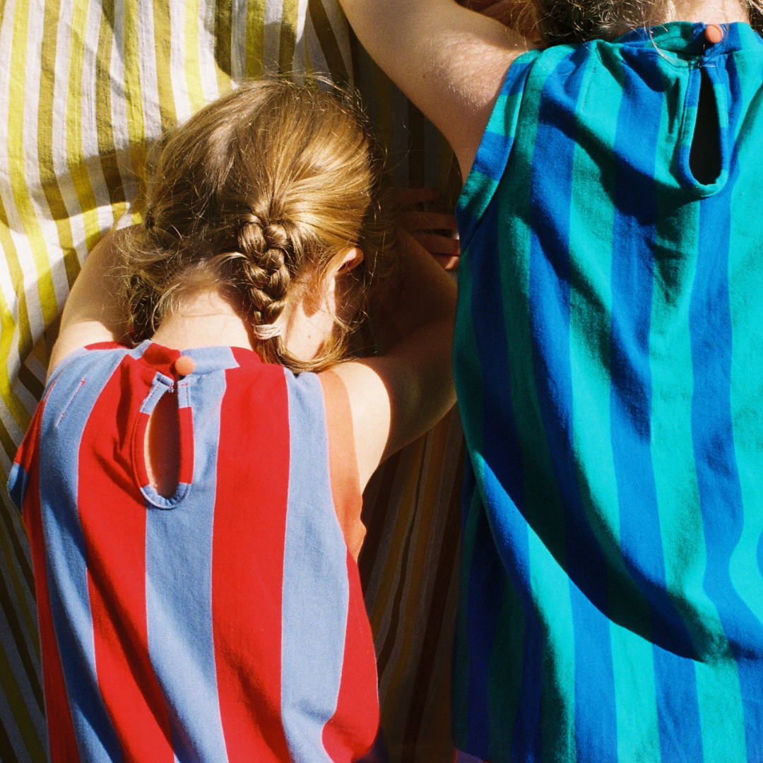 Sleeveless Dress Stripes Reversed